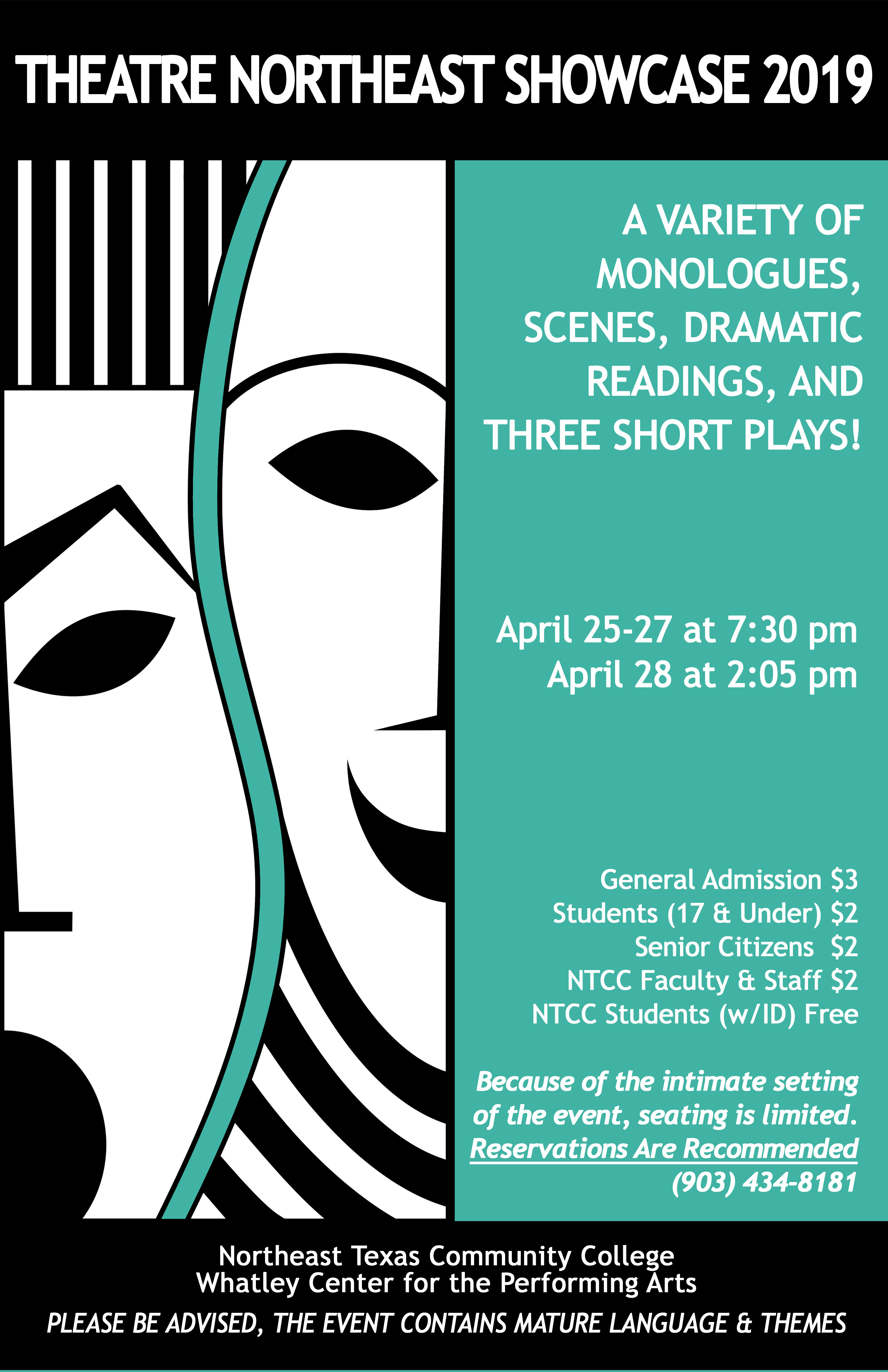 Theatre Northeast Showcase April 2528 Northeast Texas Community College